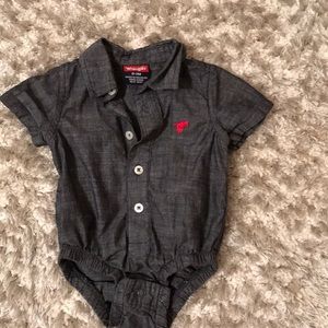 Infant boy, wrangler onesie, dress shirt